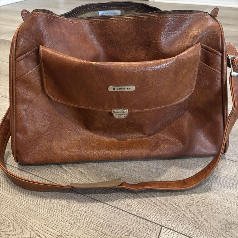 Vintage Samsonite Sonora Shoulder‎ Bag Brown Overnight Carry-On Luggage